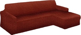 Bielastické poťahy CRISTINA medená sedačka s otomanom vpravo (š. 170 - 300 cm)