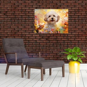 Sklenený obraz - Šťastný pes (70x50 cm)