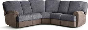 Bielastické poťahy MODULO tmavosivé úzky otoman (65-95 cm x 135-190 cm)