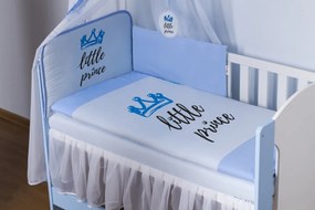 Baby Nellys 4-dielna sada mantinel s obliečkami Little Prince + nebesá, modrá 135x100