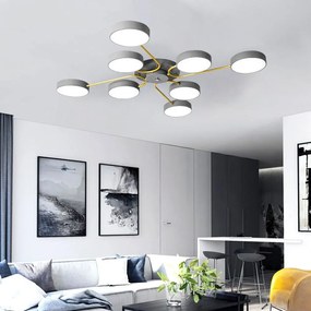 Toolight Toolight, LED stropné svietidlo 8x12W APP532-8C, šedá, OSW-08474