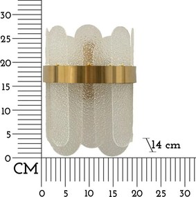 Sklenené nástenné svietidlo v zlatej farbe Gris – Mauro Ferretti