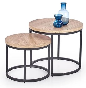 Sada 2x konferenčný stolík JENO dub/čierna