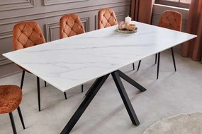 Keramický jedálenský stôl Fabrico 160 cm biely