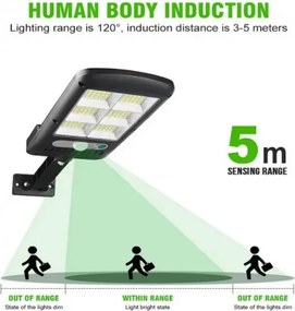 Solárna záhradná LED lampa s pohybovým a súmrakovým senzorom - BK-120-B-6COB