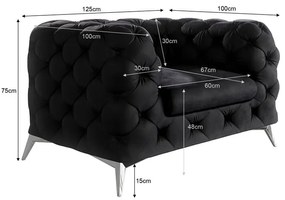 Čierne zamatové kreslo Chelsea – Ropez