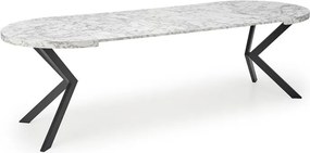 Rozkladací jedálenský stôl 100-250 cm Pepeera (mramor biely + čierna) (pre 6 8 osôb). Vlastná spoľahlivá doprava až k Vám domov. 1049335
