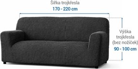 Bielastické poťahy COSTINA antracit trojkreslo (š. 170 - 220 cm)