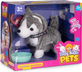 MULTISTORE Interaktívny husky na vôdzke – plyšový psík, chodí, vrtí chvostom, 20+ melódií