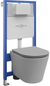 Mexen podomietkový WC systém Felix Slim s WC misou Rico a pomaly klesajúcou doskou, šedá bledomatná - 61030724061