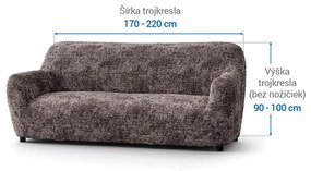 Bielastické poťahy MARMO hnedé trojkreslo (š. 170 - 220 cm)