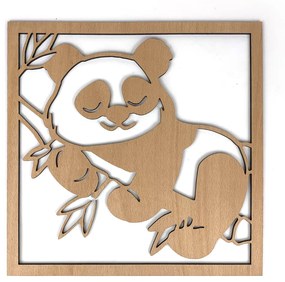 Veselá Stena Drevená nástenná dekorácia Panda na vetve