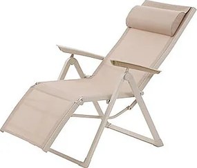 DEOKORK Hliníkové kreslo relaxačné MALTA (ivory)