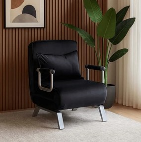 Kreslo pohovka rozkladacia PRATO čierna - vintino.sk