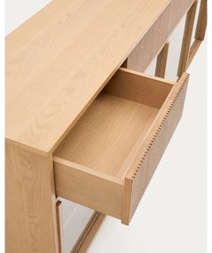 Vitrína v dekore duba s posuvnými dverami v prírodnej farbe 200x80x40 cm Helvine – Kave Home