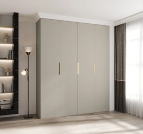 Šatníková skriňa 200 cm Carmela 40-4 (kašmír + zlatá). Akcia -20%. Vlastná spoľahlivá doprava až k Vám domov. 1126676