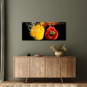 Obraz - papriky vo vode (120x50 cm)