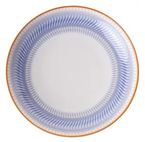 24-dielna jedálenská súprava modrá/oranžová/porcelán