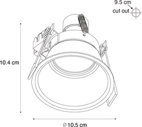 Sada 6 vstavaných bodových svetiel bielych GU10 70 mm IP44 - Dept