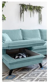 Svetlomodrá rozkladacia rohová pohovka Miuform Charming Charlie, ľavý roh