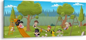 Obraz - Deti na ihrisku (120x50 cm)