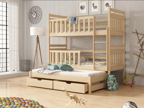 Detská posteľ 90 x 200 cm KRISTY (s roštom a úl. priestorom) (borovica). Vlastná spoľahlivá doprava až k Vám domov. 1013308