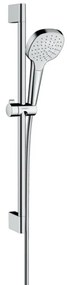 Hansgrohe Croma Select E, sprchová sada 1 jet EcoSmart 9 l/min so sprchovou tyčou 65 cm, biela/chrómová, HAN-26585400