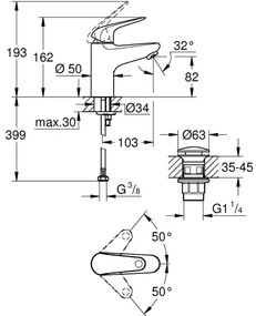 GROHE 24318001 - Umývadlová batéria SWIFT 162 mm lesklý chróm