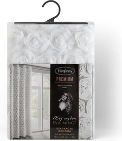 ZÁCLONA NA KRÚŽKOCH EVA MINGE ROSES1 140X250 CM BIELA