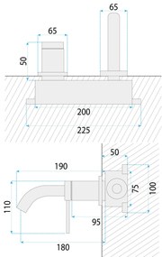 Rea Clif, umývadlová podomietková batéria, brúsená oceľ, REA-B5840