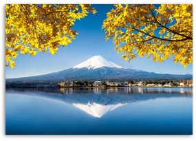 Gario Obraz na plátne Hora Fuji, jazero a žlté listy Rozmery: 60 x 40 cm