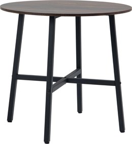 HOMCOM Jedálenský Stôl pre 4 Osoby, Moderný Stôl do Obývačky pre Jedáleň a Kuchyňu, Oceľ, Hnedý, 80 x 80 x 76 cm | Aosom