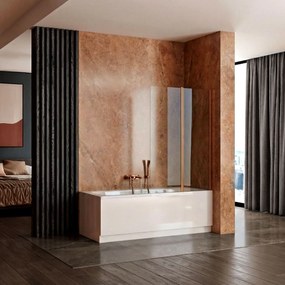 Rea Agat, 2-krídlová skladacia vaňová zástena 80x140 cm, medená matná, REA-W5696