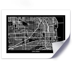 Gario Plagát Plán mesta Chicago Farba rámu: Bez rámu, Veľkosť: 30 x 20 cm