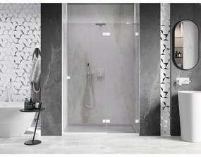 Mexen, Mexen Lunar pravé otočné sprchové dvere 140 cm, transparentné, biele - 834-140-000-20-00-P