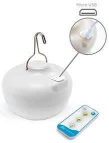 Vonkajšia stojaca lampa biela vrátane nabíjateľného LED IP54 s diaľkovým ovládaním - Santorini