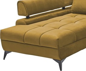 Rohová sedacia súprava Paris, horčicová žltá látka, ľavý roh