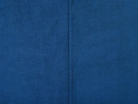 Rohová zamatová pohovka s taburetom ľavostranná námornícka modrá OSLO  Beliani