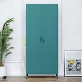 Šatníková skriňa FLAVIO, 800 x 1850 x 450 mm, Modern: morská farba