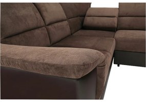 Rohová sedačka U s rozkladom Santiago L/P - hnedá