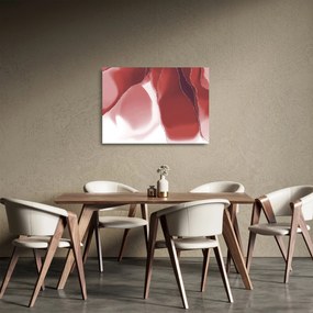 Sklenený obraz - Červená abstraktná kvetina N⁰3 (70x50 cm)
