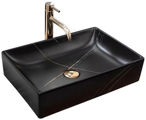 Umývadlo na dosku Inga Black Marable Matt