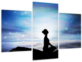 Obraz meditujúce ženy (90x60 cm)