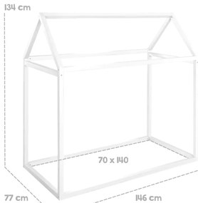 Biela domčeková detská posteľ 70x140 cm Montessori – Roba
