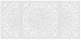 Drevená nástenná dekorácia trojdielna mandala do interiéru | SENTOP HDF0514-B