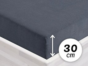 Froté napínacie prestieradlo na vysoký matrac FR-029 Antracitovo sivé 140 x 200 - výška 30 cm