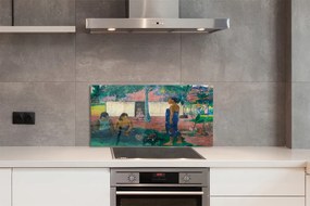 Sklenený obklad do kuchyne African Art Village 100x50 cm