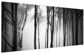 Obraz - Vlk v temnom lese (120x50 cm)