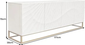Dizajnová komoda Shayla 177 cm biele mango