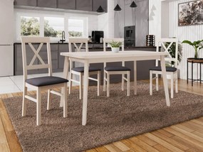 Jedálenský stôl so 4 stoličkami AL27, Morenie: kašmír - L / kašmír, Poťahové látky: Riviera 97